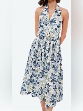 slim fit dress slacks Bluma Lace Trim Midi Dress main image 1